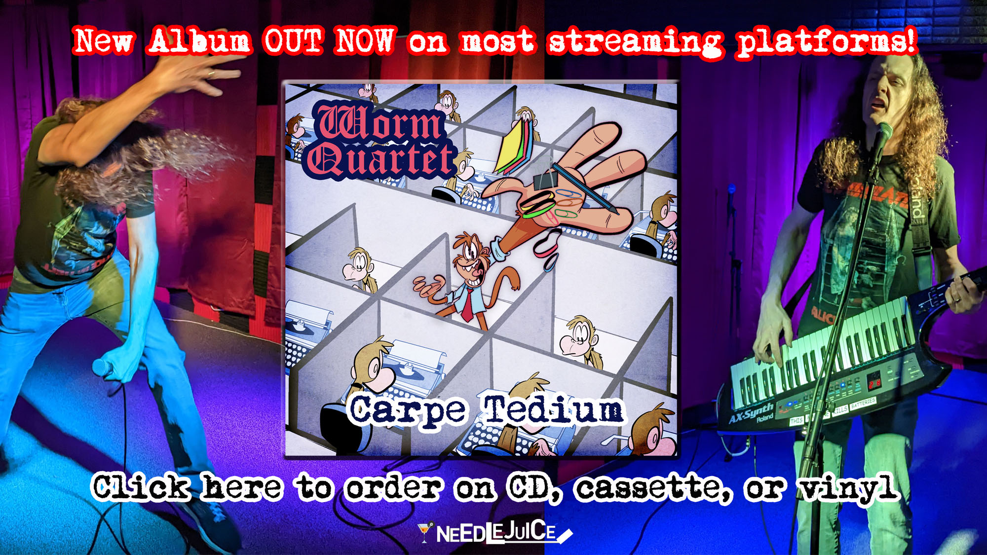 New Worm Quartet album 'Carpe Tedium' available on CD, cassette, and vinyl now!  Click here!